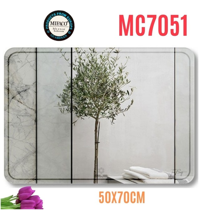 Gương Mifaco MC7051 Bo Góc Chữ Nhật Ngang 50x70cm