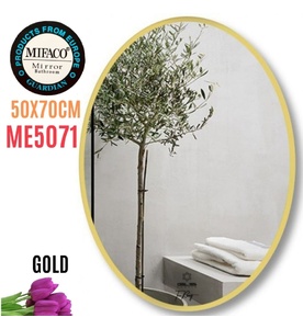 Gương Viền Nhôm Vàng Elip 50x70cm Mifaco ME5071