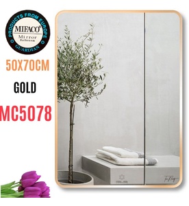 Gương Viền Nhôm Vàng Chữ Nhật Đứng 50x70cm Mifaco MC5078