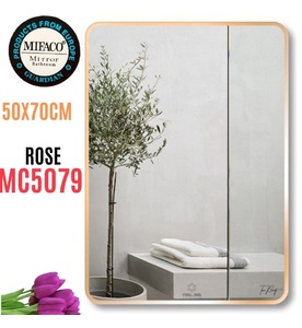 Gương Viền Nhôm Hồng Chữ Nhật Đứng 50x70cm Mifaco MC5079