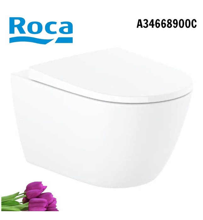Bồn cầu treo tường ROCA A34668900C (Đầy đủ phụ kiện)