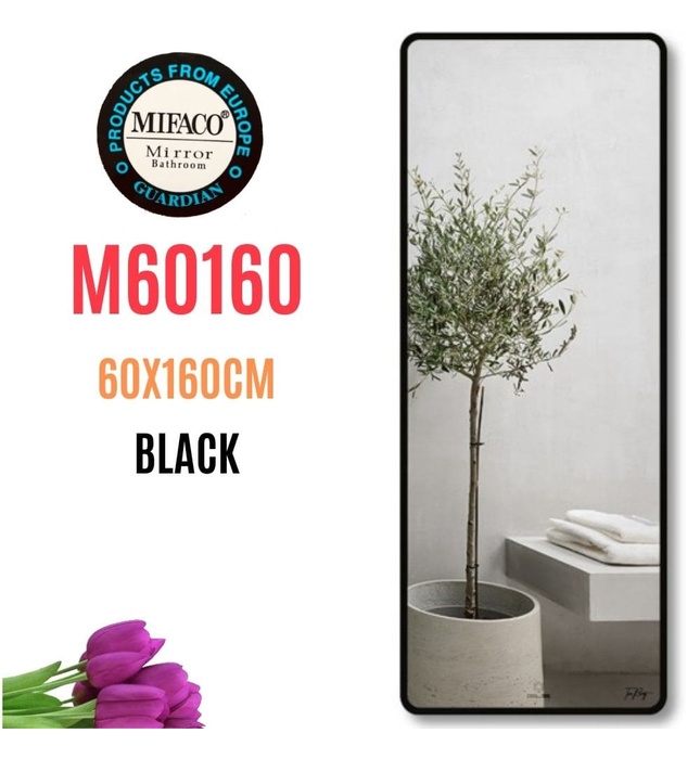 Gương Viền Nhôm Đen Body Toàn Thân 60x160cm Mifaco M60160