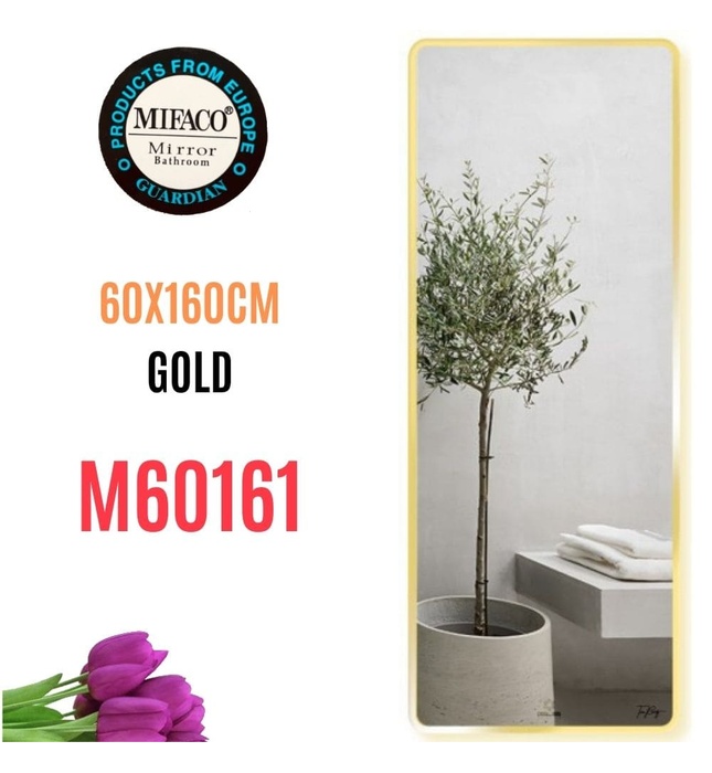 Gương Viền Nhôm Vàng Body Toàn Thân 60x160cm Mifaco M60161