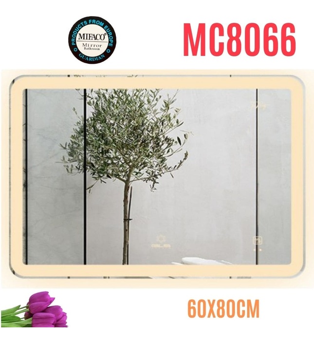Gương Led Chữ Nhật Ngang 60x80cm Mifaco M8066 Ánh Sáng Ngoài