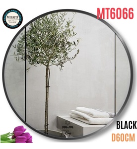 Gương Viền Nhôm Đen Tròn D60cm Mifaco MT6066