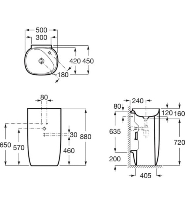 Chậu đứng tự do BEYOND ROCA A3270B0660