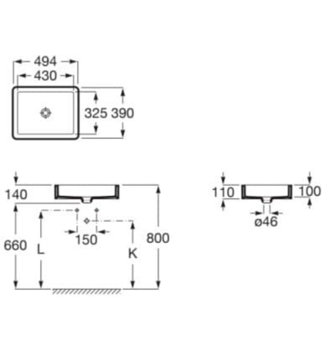 Chậu lavabo âm bàn INSPIRA ROCA A327536640
