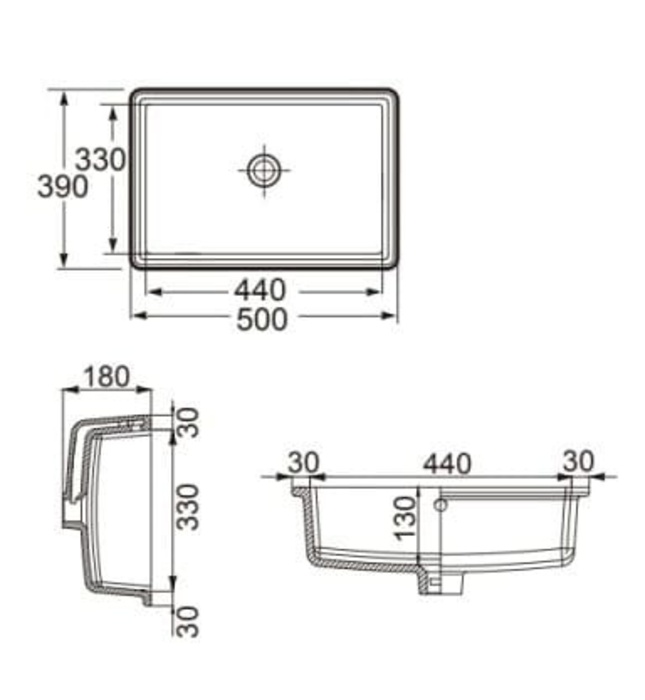Chậu lavabo âm bàn SOFIA ROCA A327723000