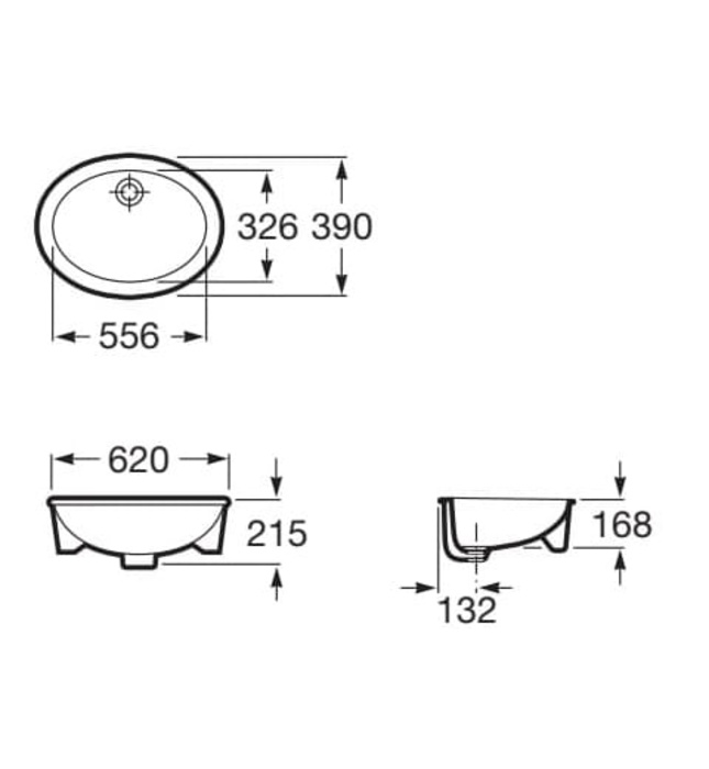 Chậu lavabo âm bàn PICA ROCA A327893000