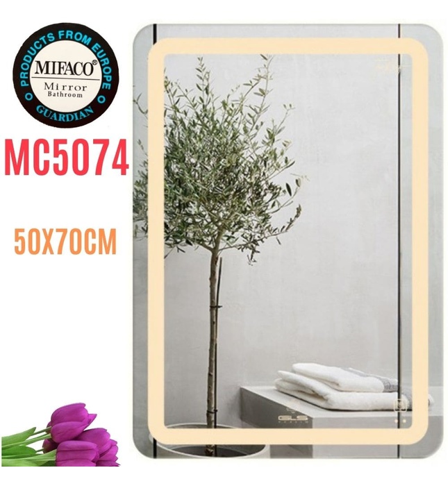Gương Led Chữ Nhật 50x70cm Mifaco MC5074 Ánh Sáng Trong