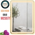 Gương Led Viền Nhôm Vàng Chữ Nhật Đứng 50x70cm Mifaco MC5071 Ánh Sáng Trong