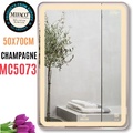 Gương Led Viền Nhôm Nâu Chữ Nhật Đứng 50x70cm Mifaco MC5073 Ánh Sáng Trong