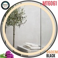 Gương Led Viền Nhôm Đen Tròn 60cm Mifaco MT6061 Ánh Sáng Trong