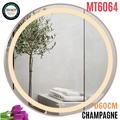 Gương Led Viền Nhôm Nâu Tròn 60cm Mifaco MT6064 Ánh Sáng Trong