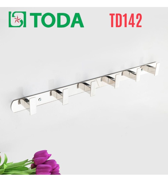 Móc áo đơn 6 vấu inox SUS304 bóng Toda TD142