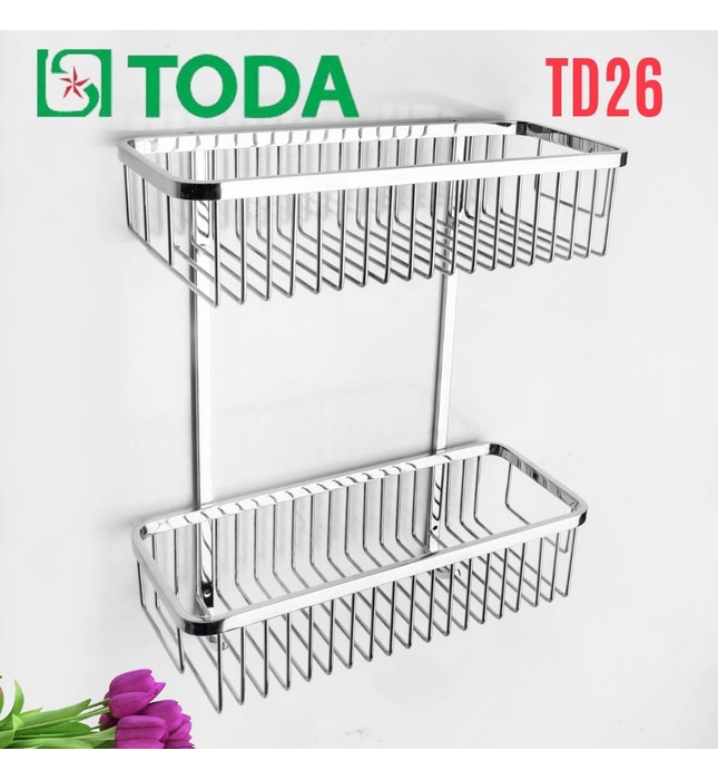 Kệ vuông 2 tầng inox SUS304 bóng Toda TD26