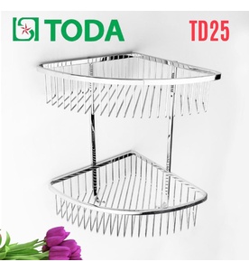 Kệ góc 2 tầng inox SUS304 bóng Toda TD25