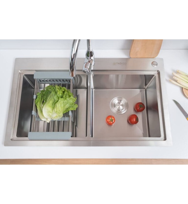 Chậu rửa bát đúc 2 hố SUS304 Tadico LUX.C.82.48.3.GB1
