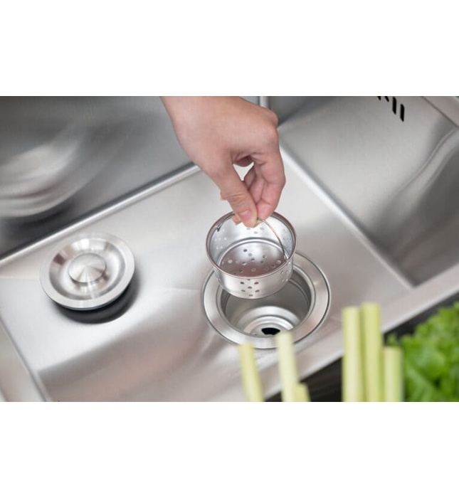 Chậu rửa bát đúc 2 hố SUS304 Tadico LUX.C.82.48.3.GB1