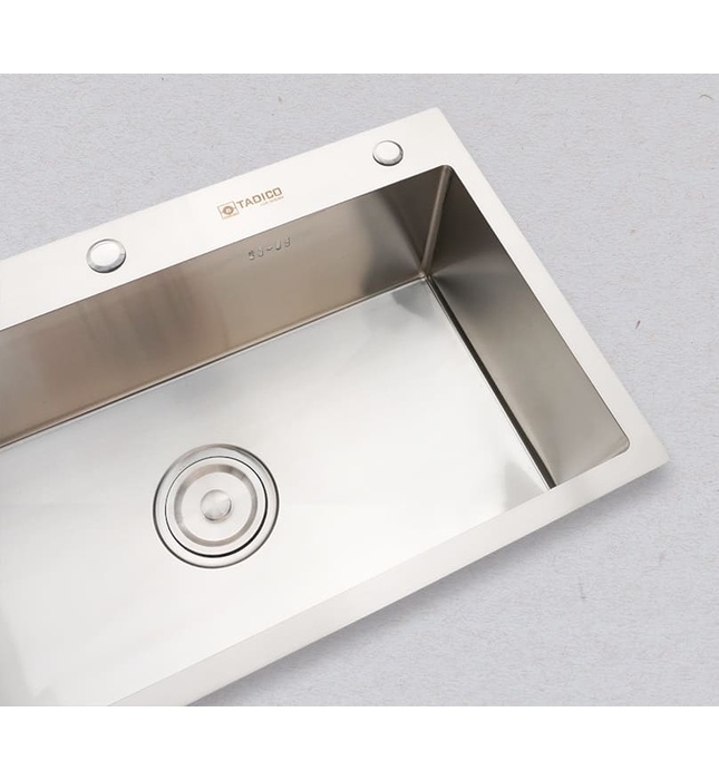 Chậu rửa bát đúc 1 hố SUS304 Tadico LUX.D.78.45.3.140