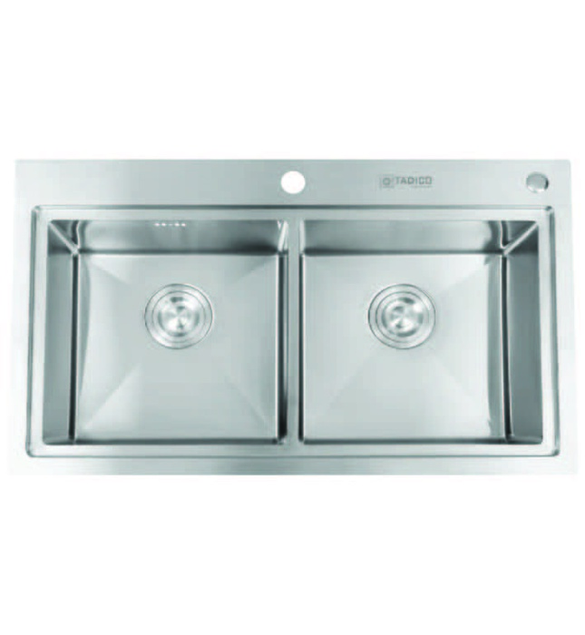 Chậu rửa bát đúc 2 hố SUS304 Tadico LUX.C.82.48.3.GB1