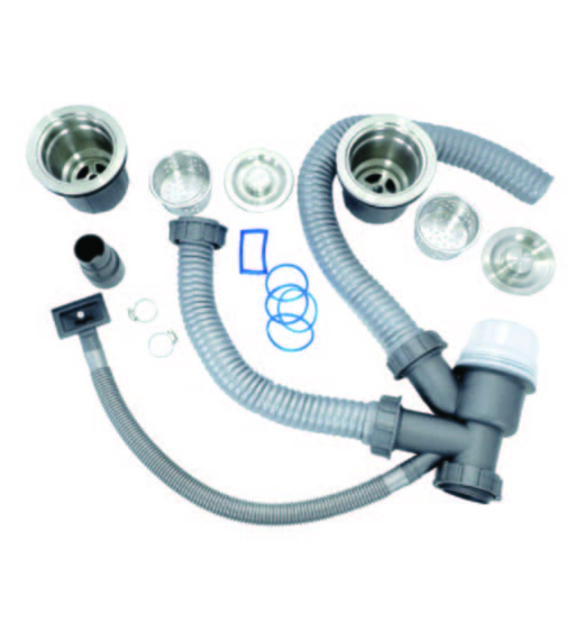 Chậu rửa bát đúc 2 hố SUS304 Tadico LUX.C.82.45.2