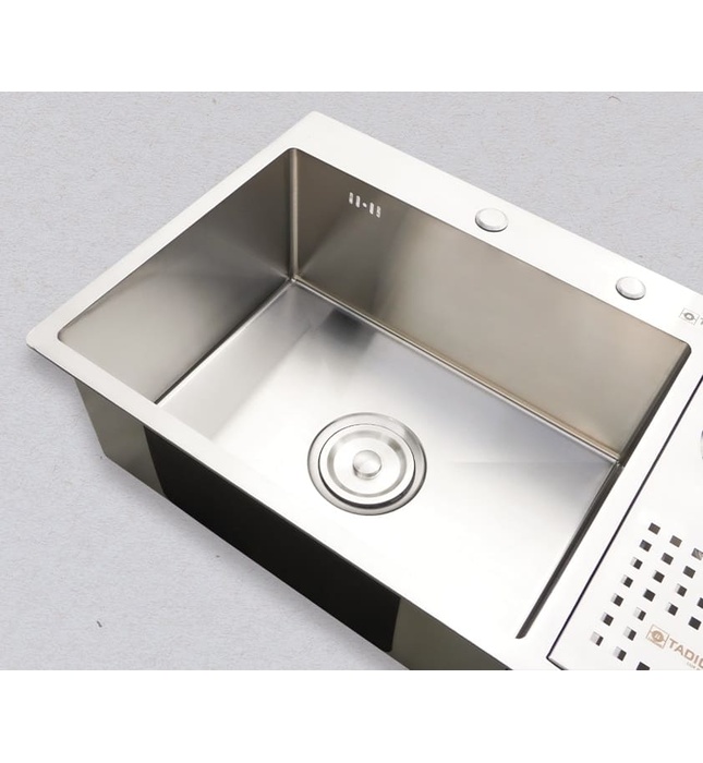 Chậu rửa bát đúc 1 hố 1 bàn SUS304 Tadico LUX.D.76.48.4.140