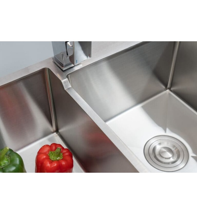 Chậu rửa bát đúc 2 hố lệch SUS304 Tadico LUX.L.82.45.2