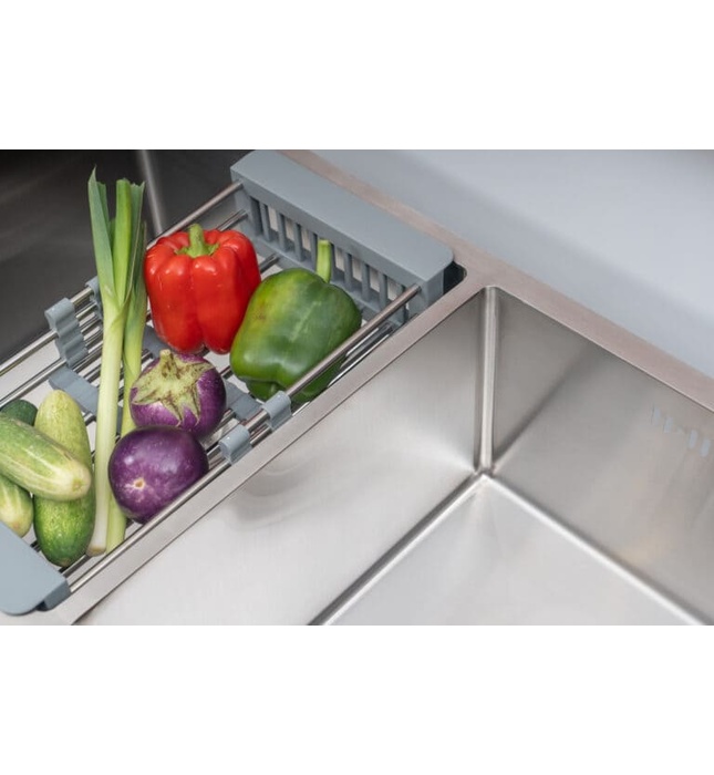 Chậu rửa bát âm bàn 2 hố lệch SUS304 Tadico LUX.L.82.45.3.AB2