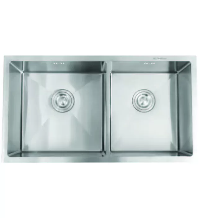 Chậu rửa bát âm bàn 2 hố lệch SUS304 Tadico LUX.L.82.45.3.AB2