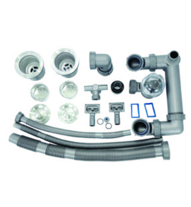 Chậu đúc 2 hố 1 bàn phải SUS304 Tadico LUX.C.105.48.3.GBB1