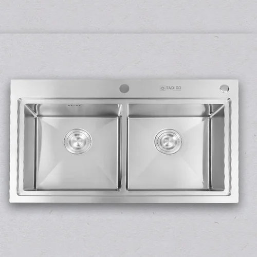 Chậu rửa bát đúc 2 hố SUS304 Tadico LUX.C.82.48.3.GB1
