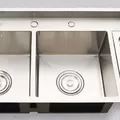 Chậu đúc 2 hố 1 bàn phải SUS304 Tadico LUX.C.100.50.4.GB1