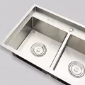 Chậu đúc 2 hố 1 bàn phải SUS304 Tadico LUX.C.100.50.4.GB1