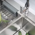 Chậu đúc 2 hố 1 bàn phải SUS304 Tadico LUX.C.105.48.3.GBB1