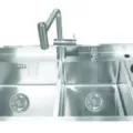 Chậu đúc 2 hố 1 bàn phải SUS304 Tadico LUX.C.100.50.4.GB1