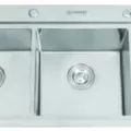 Chậu đúc 2 hố 1 bàn phải SUS304 Tadico LUX.C.105.48.3.GBB1