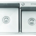 Chậu rửa bát đúc 2 hố lệch SUS304 Tadico LUX.L.82.45.2