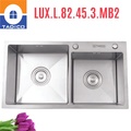 Chậu rửa bát đúc 2 hố lệch SUS304 Tadico LUX.L.82.45.3.MB2