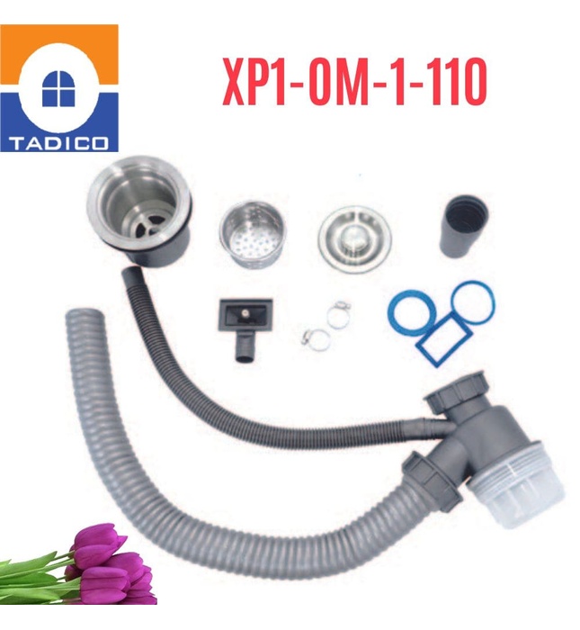 Xi phông chậu rửa bát 1 hố phi 110mm Tadico XP1.OM.1.110