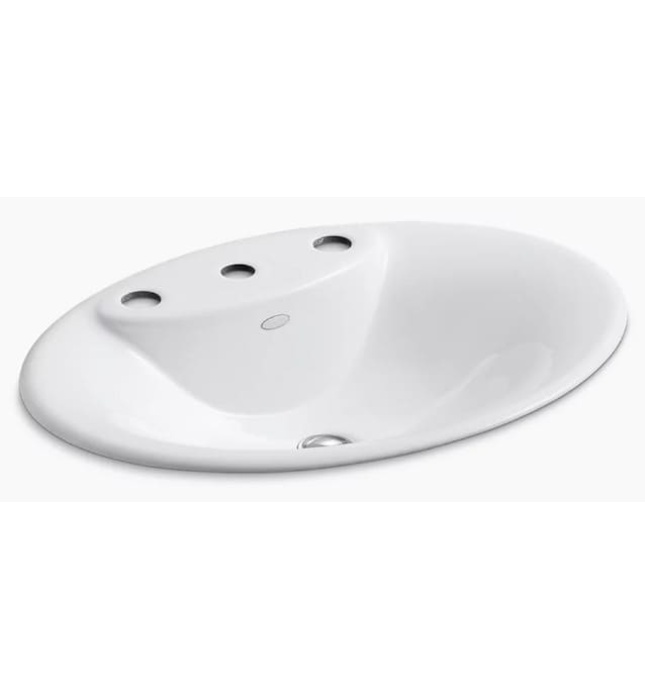 Chậu rửa gang tráng men dương vành Kohler Maratea K-2831-8-0