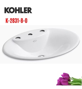 Chậu rửa gang tráng men dương vành Kohler Maratea K-2831-8-0