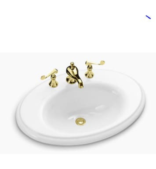 Chậu rửa gang đúc tráng men dương vành Kohler Revival K-2950T-1-0