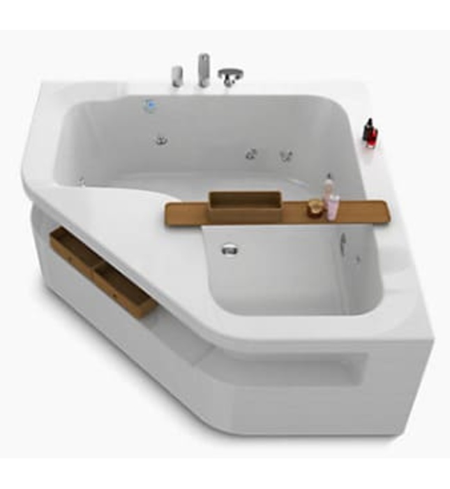 Bồn tắm thủy lực massage hình tam giác Kohler Aleutian K-20059K-NW-0
