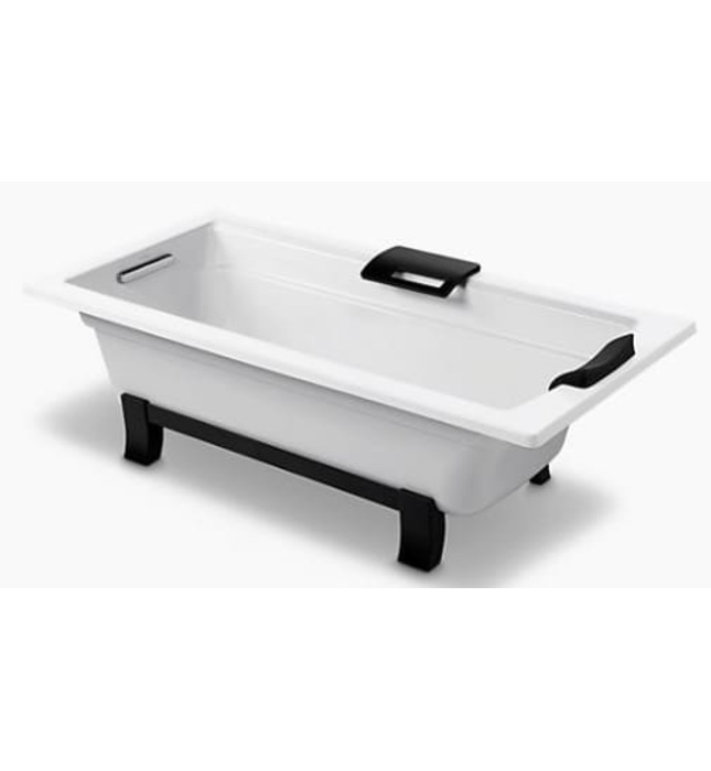 Bồn tắm đặt sàn gang tráng men kèm tay vịn 1.5m Kohler K-45594T-GR-0