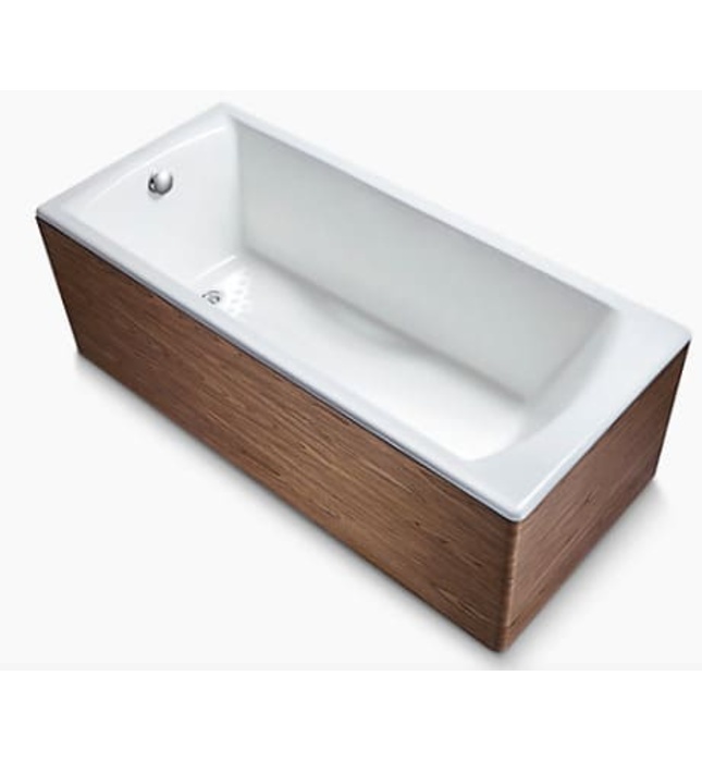 Bồn tắm gang tráng men đặt sàn yếm gỗ 1.7m Kohler Biove K-99205T-E63