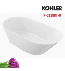 Bồn tắm lithocast đặt sàn hình oval 1,6m Kohler Brazn K-21388T-0