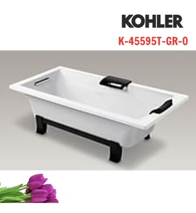Bồn tắm đặt sàn gang tráng men kèm tay vịn 1.7m Kohler K-45595T-GR-0