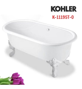 Bồn tắm đặt sàn gang tráng men 1.7m Kohler Cleo K-11195T-0