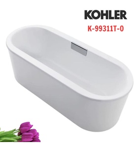 Bồn tắm đặt sàn gang tráng men 1.7m gồm bộ xả tích hợp Kohler Volute K-99311T-0 